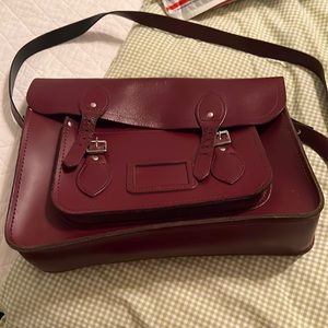 Cambridge Satchel in Oxblood, 14 inch.